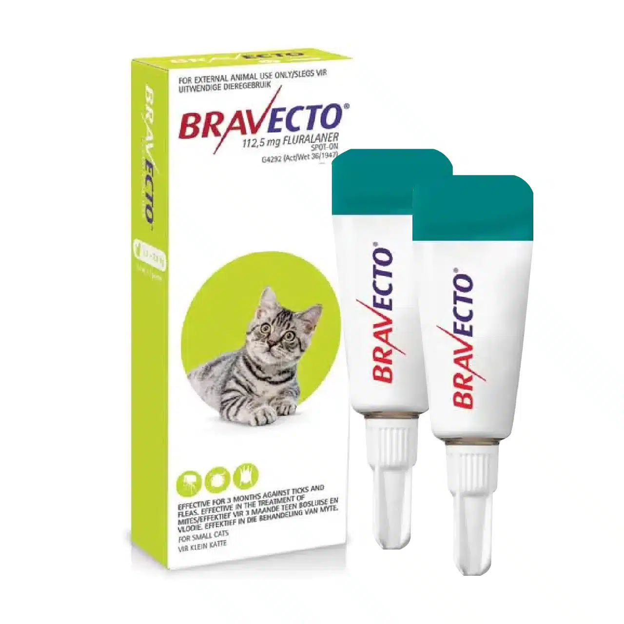 SPOT-ON CAT GREEN BRAVECTO 2'S