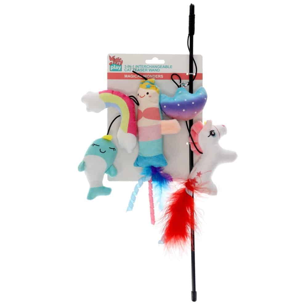 Kitty Play 3-in-1 Interchangeable Cat Teaser Wand Magical Wonders