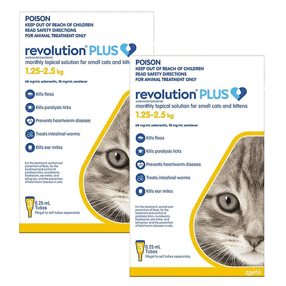 Revolution Plus Yellow For Small Cats and Kittens (1.25-2.5kg) 6 Pack