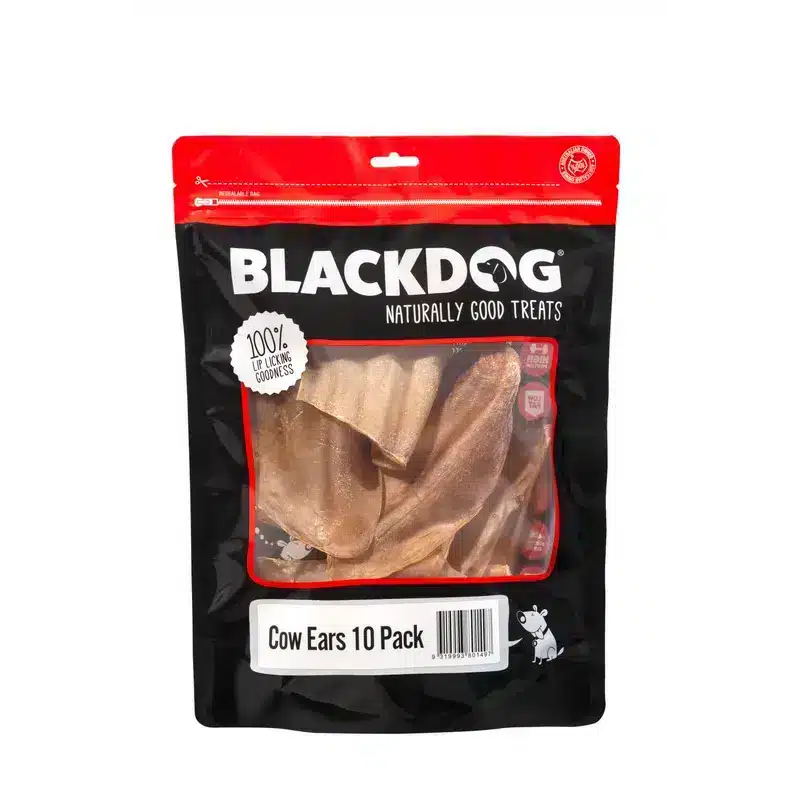 Black Dog Cow Ears - 10 Pack