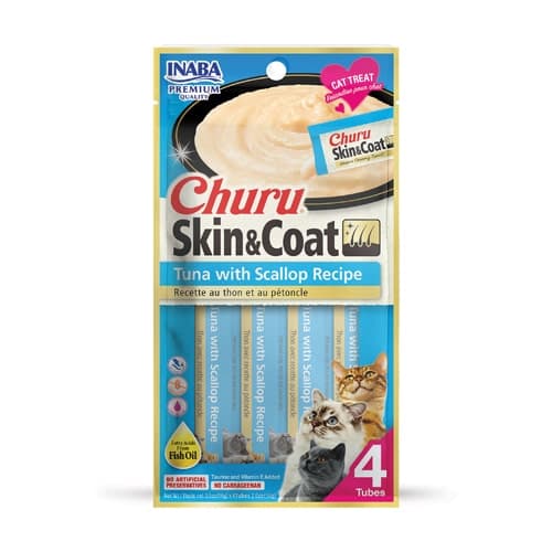 Inaba Churu Skin and Coat Cat Treats - Tuna with Scallop Recipe