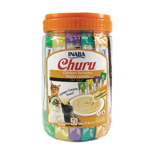 Inaba Churu Puree Cat Treats - Chicken Variety 50 Pack