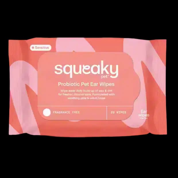 Squeaky Pet Probiotic Pet Ear Wipes Fragrance Free - 20 Wipes