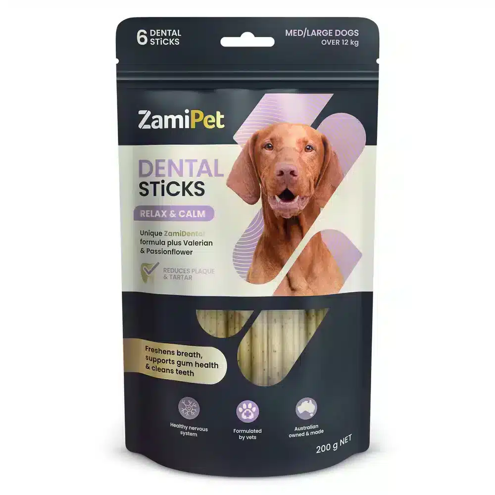ZamiPet Dental Sticks Relax & Calm For Medium & Large Dogs - 6 Pack (exp 21 Nov)