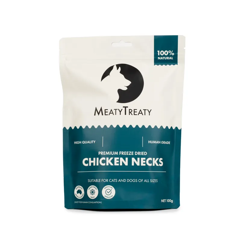 Meaty Treaty Freeze Dried Chicken Neck Dog And Cat - 100g