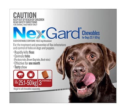 NexGard Extra Large Dog 25.1-50kg (Red) - 3pk