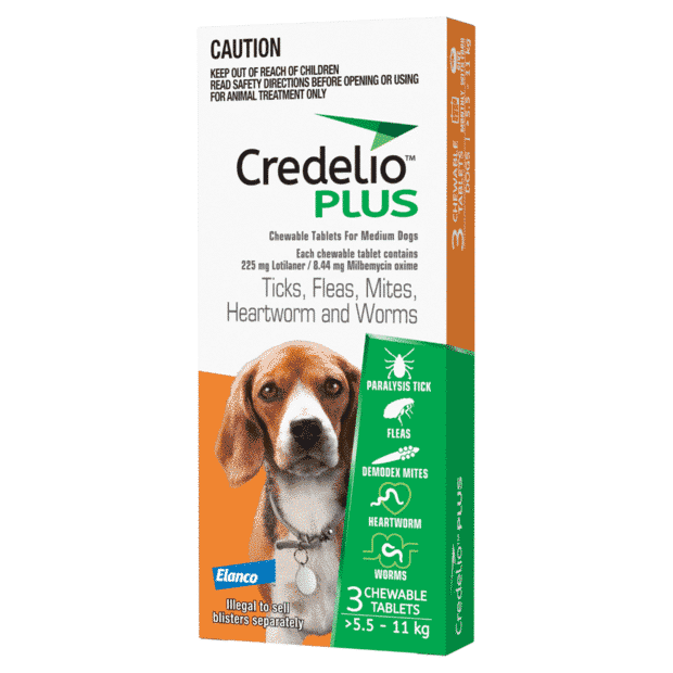 Credelio Plus - Medium Dog Orange 5.6 - 11kg 3 Packs
