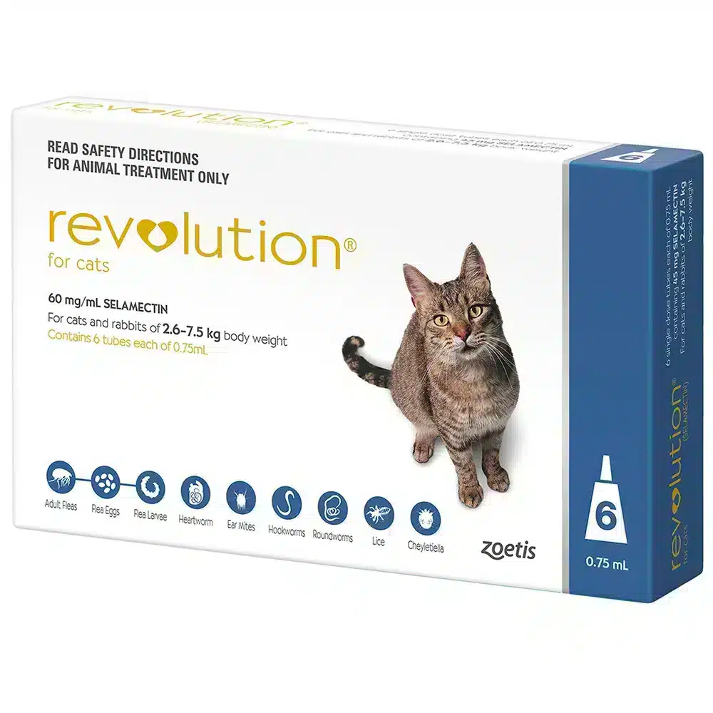 Revolution Blue For Cats (2.6-7.5Kg) 6 Pack