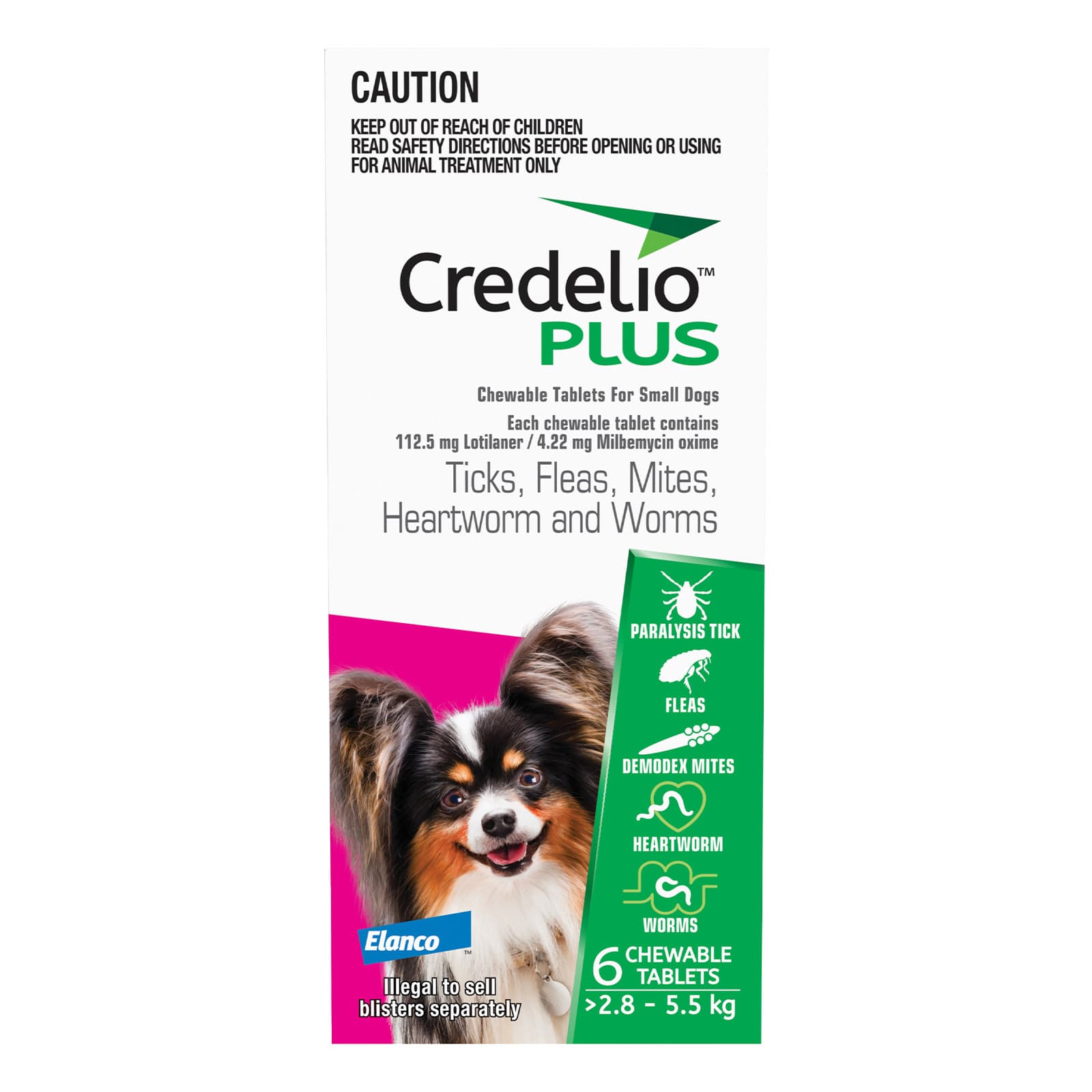 Credelio Plus - Small Dog Pink - 2.8 - 5.5kg 6 Packs