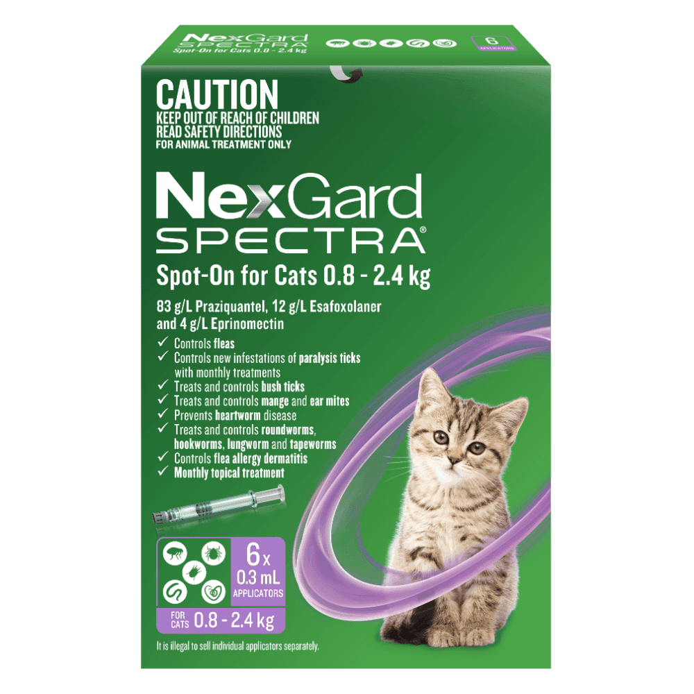NexGard Spectra Spot-on Solution for Small Cats & Kittens 0.8kg - 2.4 kg 6 Packs