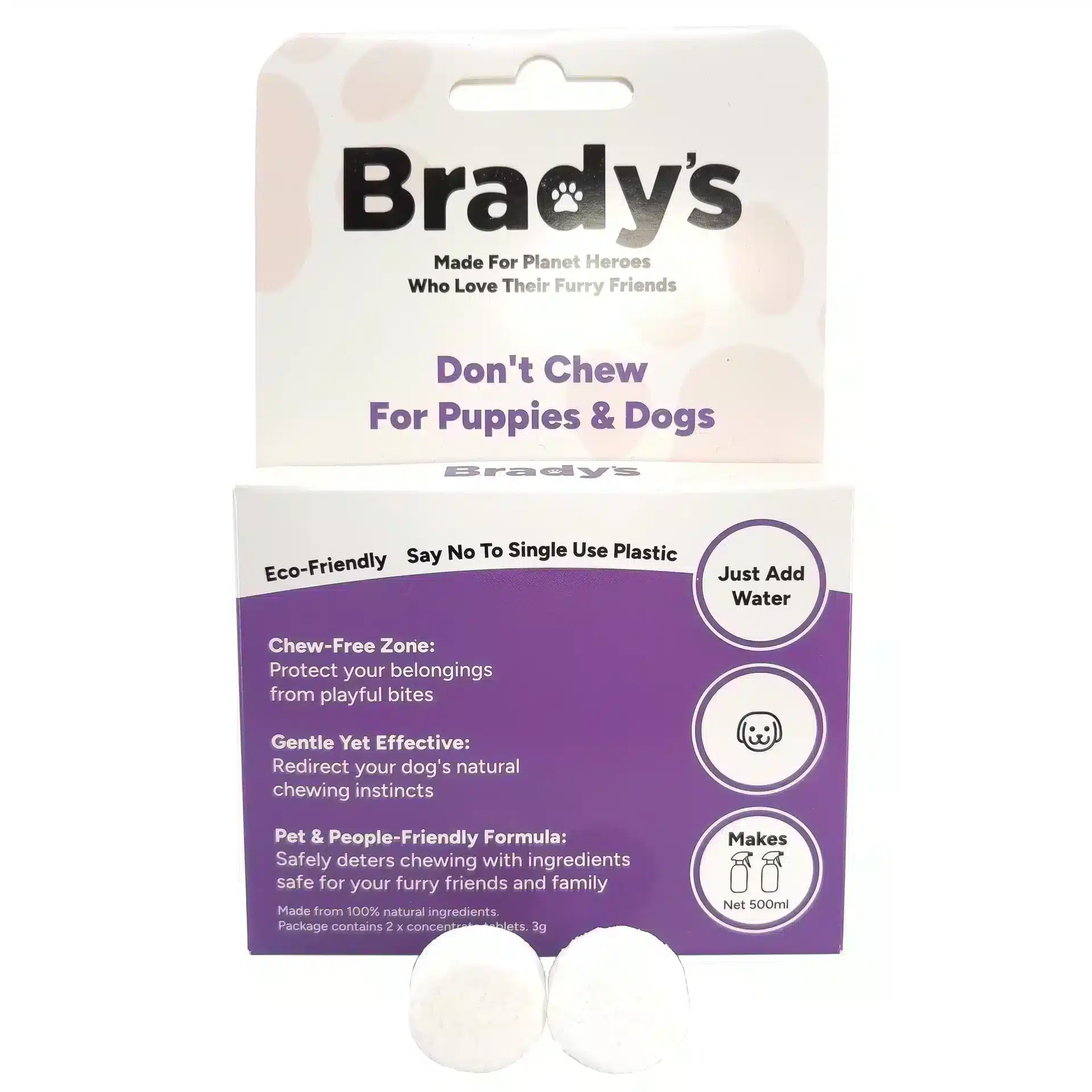 Brady's Don't Chew For Puppies And Dogs Tablets - Makes 500ml