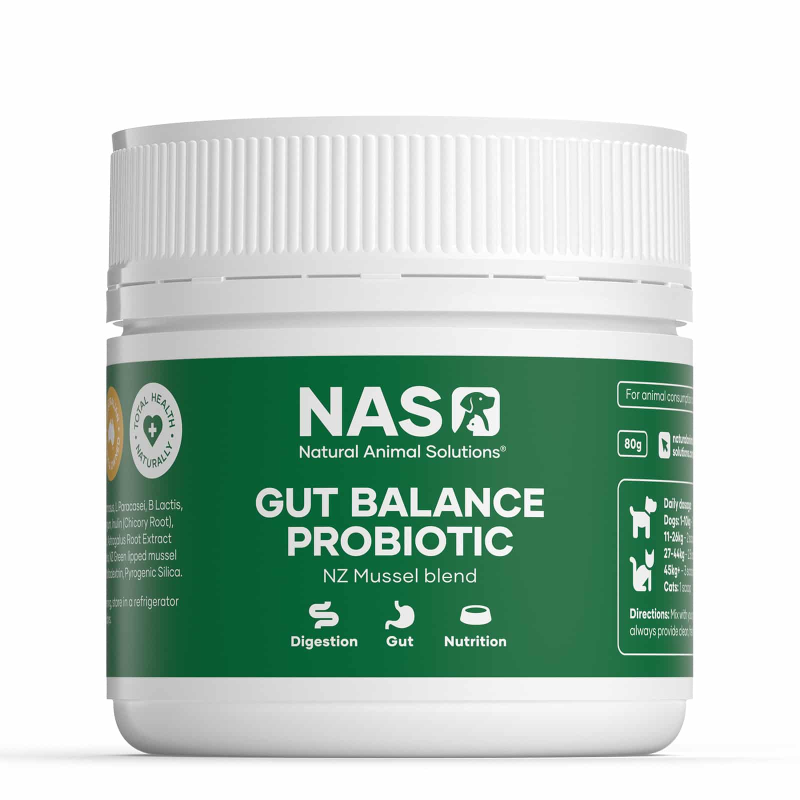 NAS Gut Balance Probiotic NZ Mussel - 80g And 150g 80g
