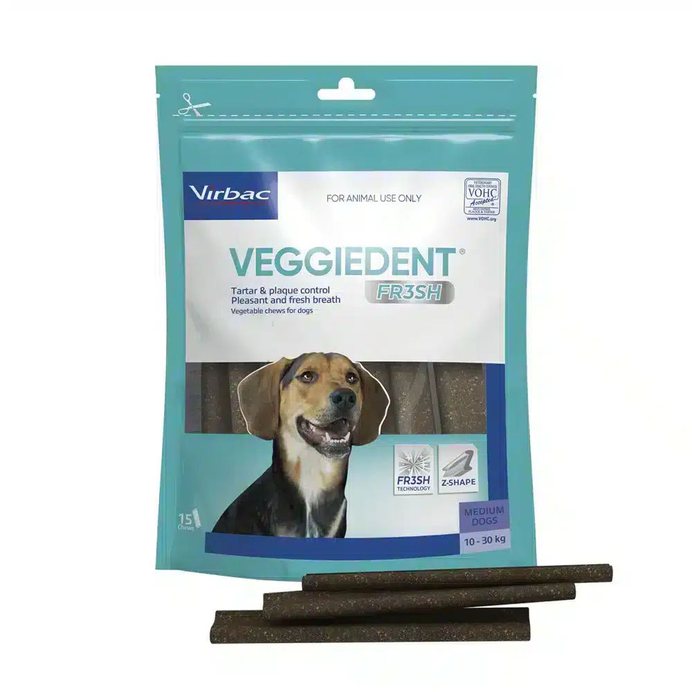 Virbac Veggiedent Fr3sh Medium Dog Dental Chews - 15 Pack