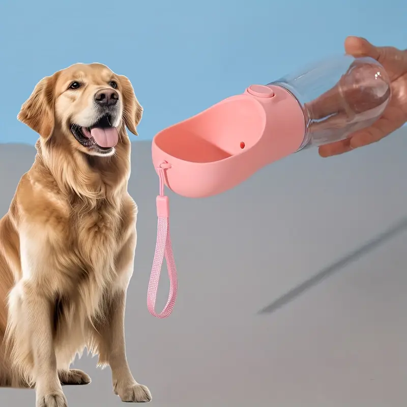 Portable Dog Water Bottle 350ml Pink
