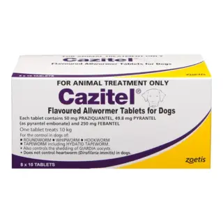 Cazitel Allwormer For Small Dogs - 80 Pack