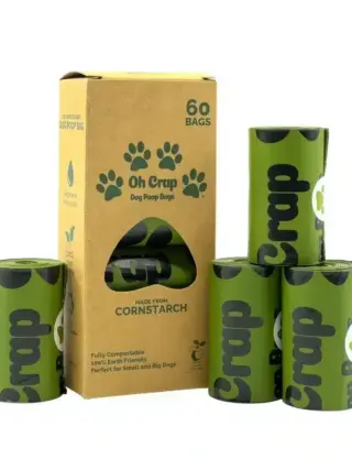 Oh Crap Compostable Dog Poop Bags - 60 Pack