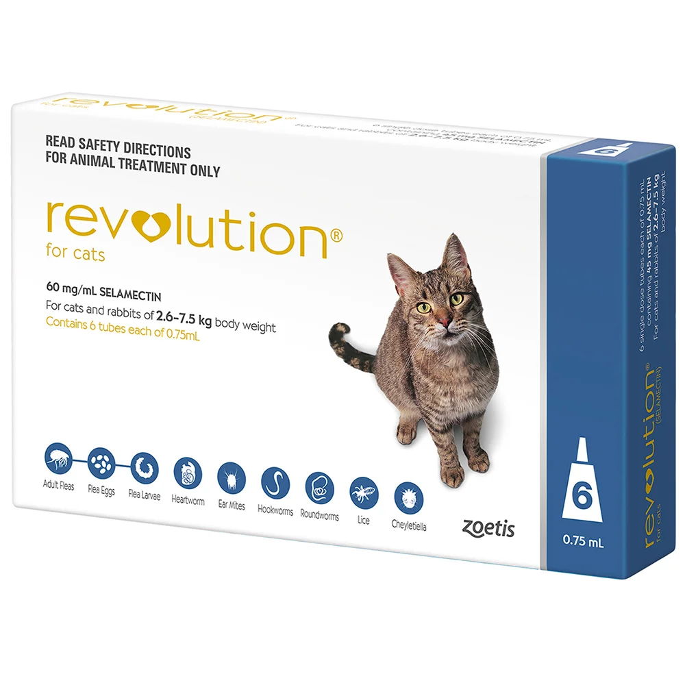 Revolution For Cats - Blue (2.6-7.5kg) - 6 Pack