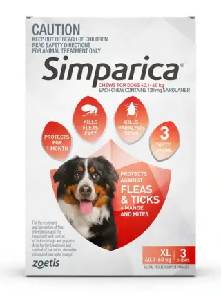 Simparica Red - For Extra Large Dogs (40.1-60kg) - 3 Pack