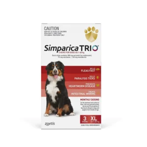 Simparica TRIO Red - For Extra Large Dogs (40.1-60kg) - 3 Pack