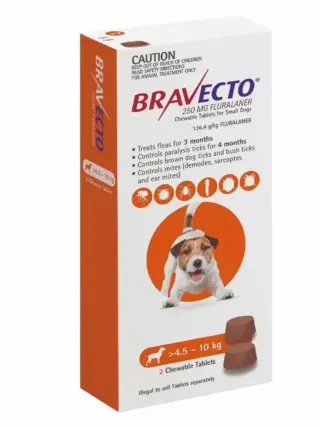 Bravecto Chews For Small Dogs 4.5-10Kg (Orange)