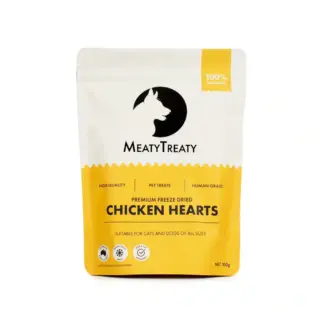 MEATY TREATY FREEZE DRIED CHICKEN HEART DOG & CAT 100G