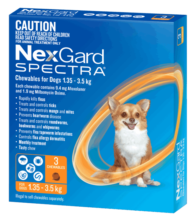 NEXGARD SPECTRA Very Small Dog 3 Packs & 6 Packs
