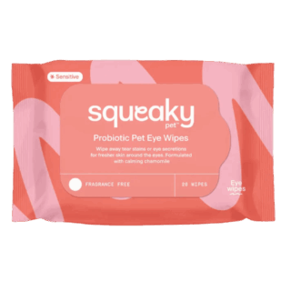 SQUEAKY PET PROBIOTIC PET EYE WIPES FRAGRANCE FREE 20 WIPES