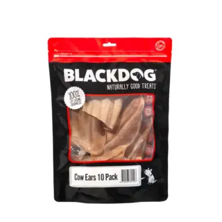 Black Dog Cow Ears 10 Pack