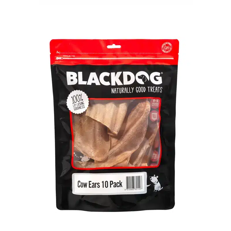 Black Dog Cow Ears 10 Pack