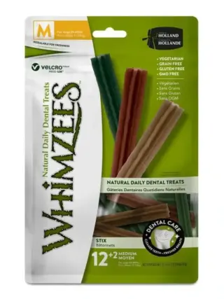 Whimzees Dental Stix Treats For Medium Dogs - 14 Pack