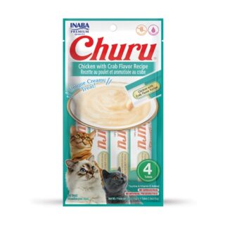 Inaba Churu Puree Cat Treats - Chicken with Crab Puree