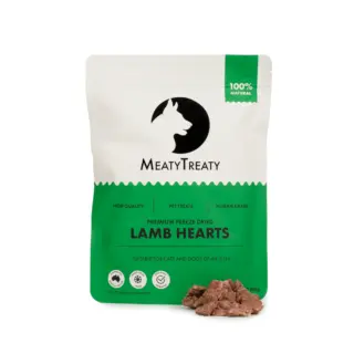 MEATY TREATY FREEZE DRIED LAMB HEARTS 100G