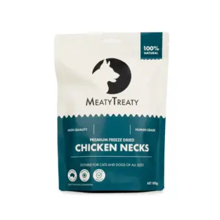 MEATY TREATY FREEZE DRIED CHICKEN NECK DOG & CAT 100G