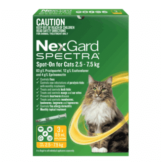 NEXGARD SPECTRA Spot-on Solution for Cats 2.5 - 7.4 kg (Yellow)