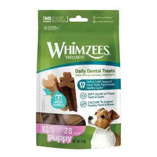 Whimzees Dental Treats For Puppies Extra Small & Small Breeds - 28 Pack